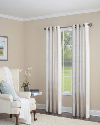 Grovegat Semi-Sheer Grommet Single Curtain Panel, Ivory