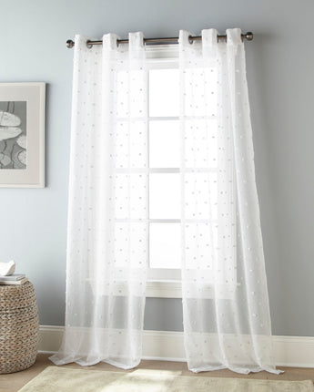 Lakita Clip Dot Semi-Sheer Curtains Set of 2