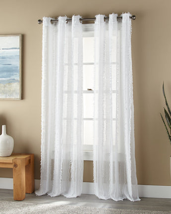 Merle Semi-Sheer Grommet Window Curtain Panel, White