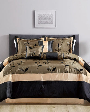 Passion 7 Piece Leaves Comforter Set