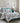 Polina 7 Piece Comforter Set, White/Aqua, Leaves