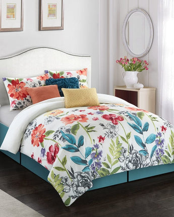 Prair Floral 7-Piece Comforter Set, Multi-Color