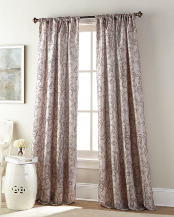Riley Room Darkening Semi-Sheer Single Rod Pocket Curtain Panel, Purple