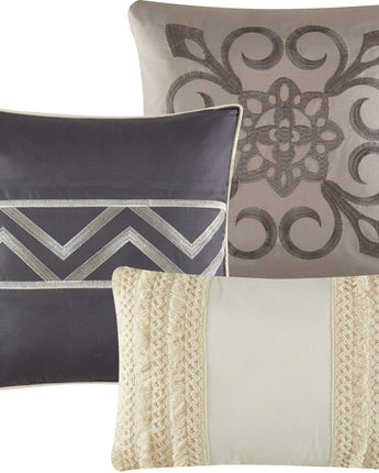 Samara 7 Piece Comforter Set, Ivory/Cream