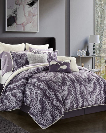 Savoya 5-Piece Comforter Set, Purple