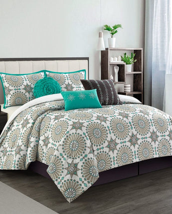 Stevie Multicolor Abstract 7-Piece Comforter Set
