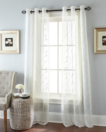 Summer Grommet Sheer Curtain Panel Pair, White