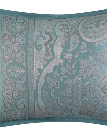Tamela 7-Piece Comforter Set, Paisley, Aqua