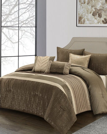 Trinity 6 Piece Comforter Set, Brown